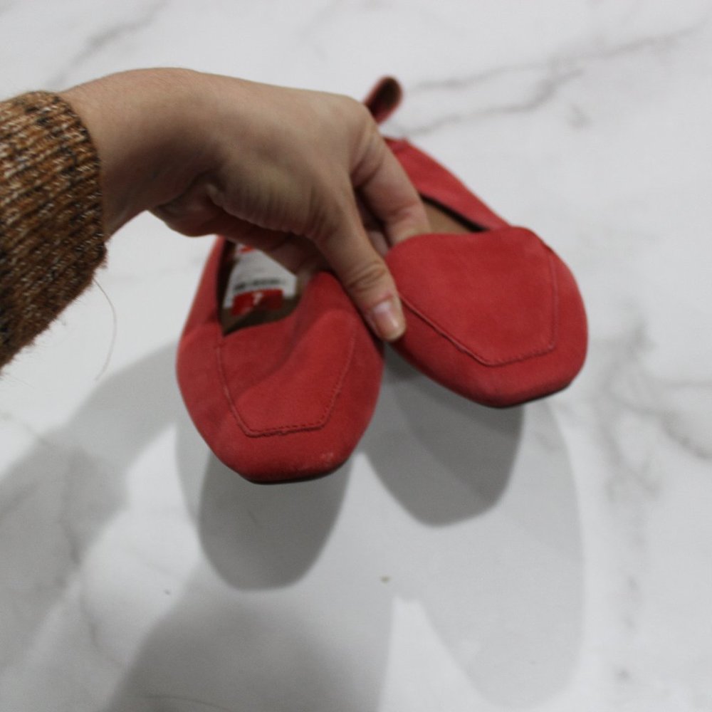 Corso Como Red Leather Square Toed Flats sz 7 NWT - Picture 2 of 8